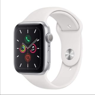 アップルウォッチ(Apple Watch)の新品未開封　Apple Watch Series 5（GPSモデル）　ホワイト(腕時計(デジタル))