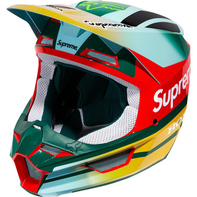 Supreme Honda Fox Racing V1 Helmet Mossバイク