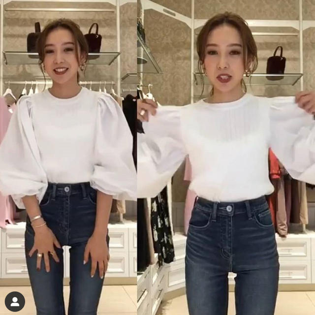 トップスrienda♡Shirt SLV Combi KNIT TOP