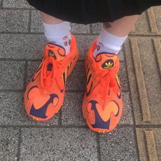 アディダス(adidas)のアディダス adidas YUNG-1 スニーカー オレンジ 美品 24.5cm(スニーカー)