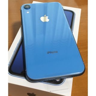 アイフォーン(iPhone)の【新品未使用】 iPhone XR SIMフリー 64GB ブルー au 判定○(スマートフォン本体)