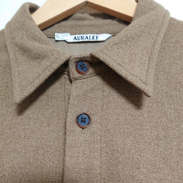 AURALEE 19AW キャメルCPOシャツ ブラウン 1