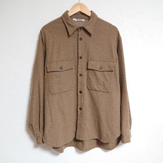 コモリ(COMOLI)のAURALEE 19AW キャメルCPOシャツ ブラウン(シャツ)