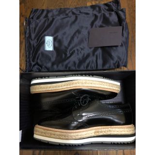 プラダ(PRADA)のプラダ エスパドリーユ 黒 7.5(ドレス/ビジネス)