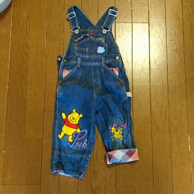 くまのプーさん(クマノプーサン)のプーさん オーバーオール 90 キッズ/ベビー/マタニティのキッズ服男の子用(90cm~)(パンツ/スパッツ)の商品写真