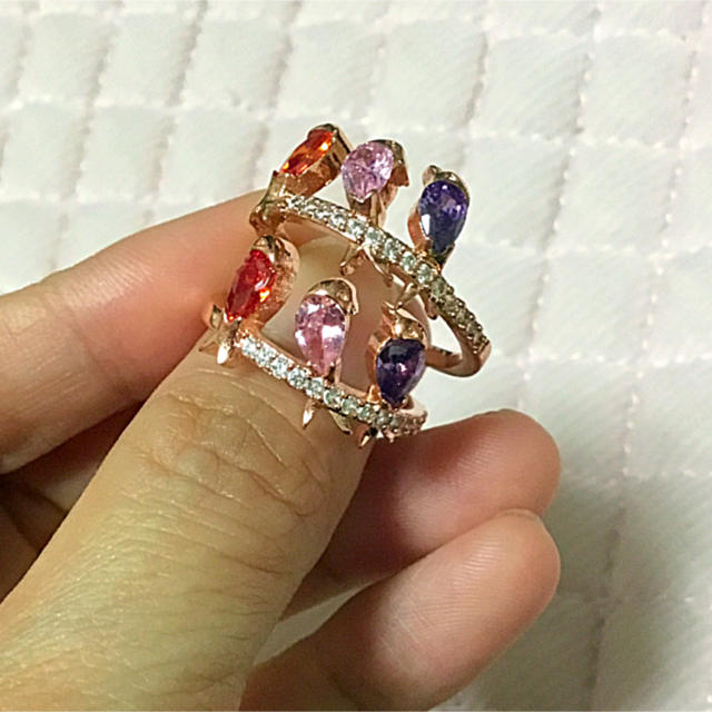 18Kローズゴールド  ジルコニア 小鳥のリング レディースのアクセサリー(リング(指輪))の商品写真