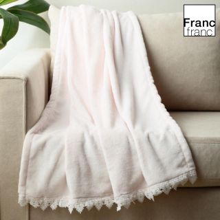 フランフラン(Francfranc)の❤大きめ❤新品タグ付き フランフラン エスラ スロー【ひざ掛け】ライトピンク❤(毛布)