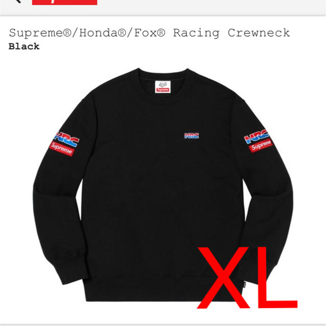 Supreme®/Honda®/Fox® Racing Crewneck 黒XL