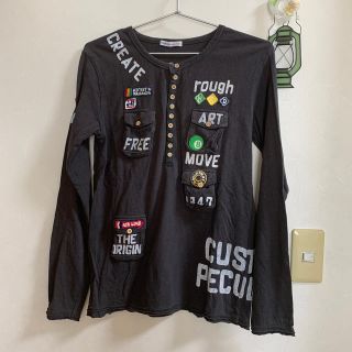 ラフ(rough)のラフ rough ロンT 長袖シャツ フリー ポケット刺繍ロゴボタンアップリケ(Tシャツ(長袖/七分))