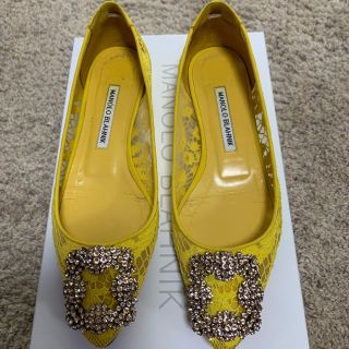 マノロブラニク(MANOLO BLAHNIK)のマノロブラニク  レース ハンギシ  36 美品☆(ハイヒール/パンプス)