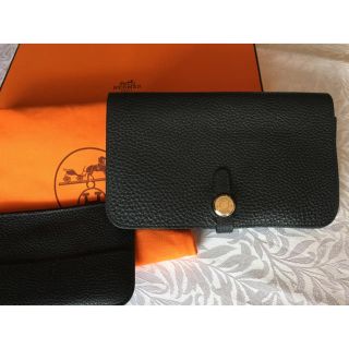 エルメス(Hermes)のako様専用 エルメス ドゴンGM  黒(長財布)