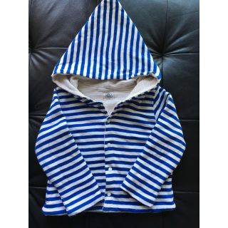 プチバトー(PETIT BATEAU)のプチバトー ボーダーパーカージャケット 24m/86㎝(ジャケット/コート)