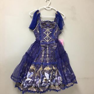 アンジェリックプリティー(Angelic Pretty)のCrystalDream JSK カチュ お袖留め オーバーニー新品未使用♪(ひざ丈ワンピース)