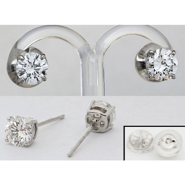 ダイヤ 0.3ct GOOD E F ピアス Pt プラチナ 一粒 スタッド - ピアス