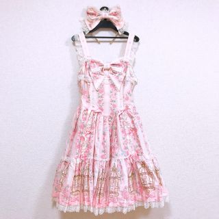 アンジェリックプリティー(Angelic Pretty)のAngelic Pretty 小鳥たちのシンフォニアジャンパースカート セット(ひざ丈ワンピース)