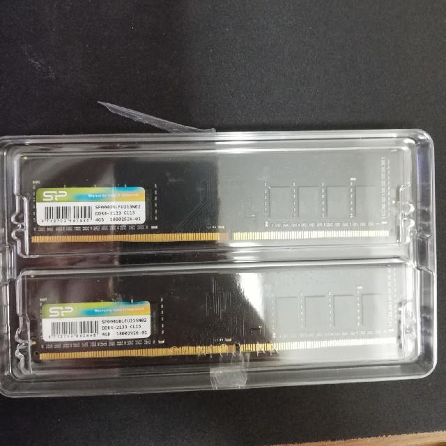 SP DDR4メモリ 4gb 2枚 スマホ/家電/カメラのPC/タブレット(PCパーツ)の商品写真