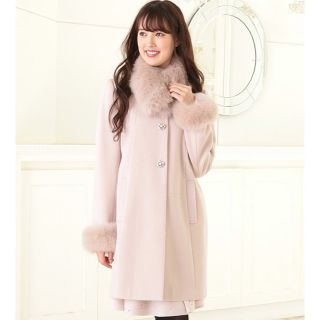 レッセパッセ(LAISSE PASSE)の新品未使用♡レッセパッセ♡レディノーカラーコート♡ティペット付♡パウダーピンク(ロングコート)