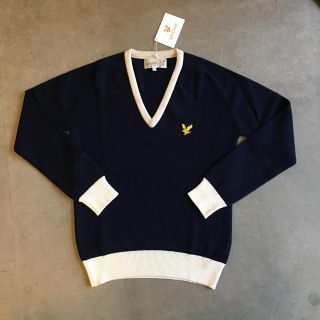 ライルアンドスコット(LYLE&SCOTT)のライル＆スコット アーカイブ Vネックニット ネイビー / キナリ M ゴルフ(ニット/セーター)