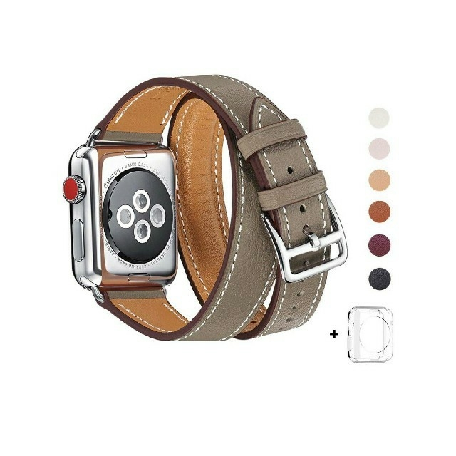 本革 38/40 ㎜用 Apple Watch 二重巻きベルト アップルウォッチ