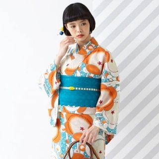 フリフ(ふりふ)のふりふオリジナル浴衣「あられ梅」新品未使用　単衣としても(浴衣)