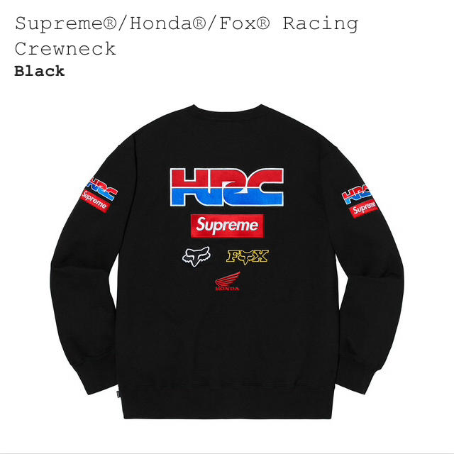 supreme crewneck black L シュプリーム ホンダ