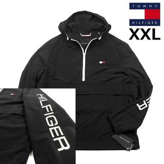 トミーヒルフィガー(TOMMY HILFIGER)のトミーヒルフィガー 袖ロゴ ナイロンジャケット(XXL)黒 181228(ナイロンジャケット)