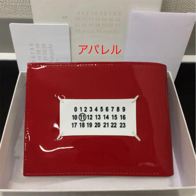 新品 2019SS メゾンマルジェラ カレンダーロゴ 折り財布u0026コインケース 赤