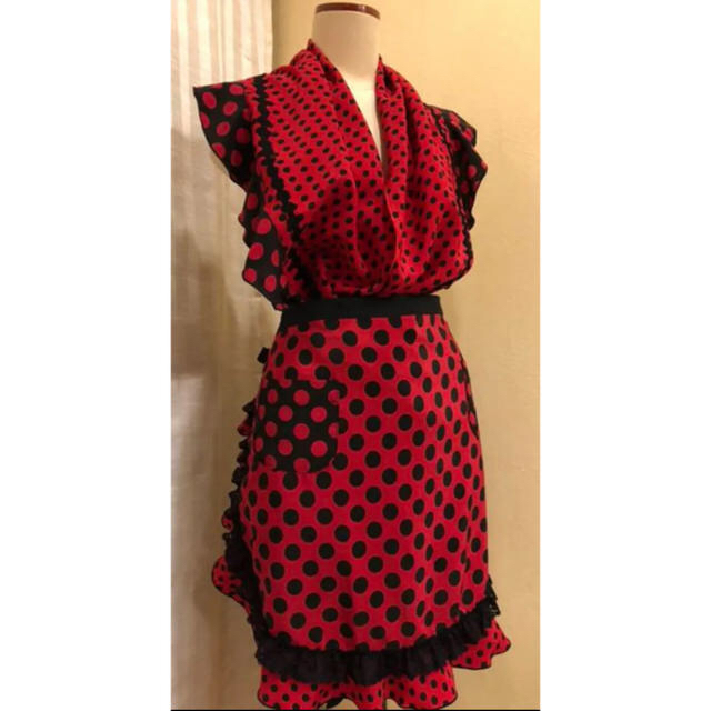 フラメンコ 衣装 シージョ  赤×黒水玉 スペイン製コチボ
