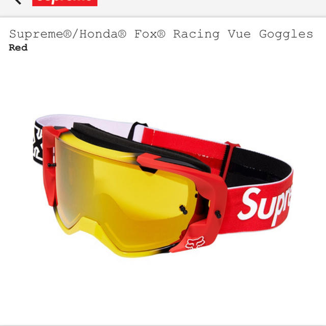 モトクロス用品Supreme Honda Fox Racing vue Goggles