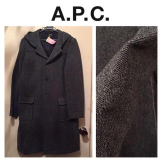 アーペーセー(A.P.C)のツイードフード付きロングコート(ロングコート)