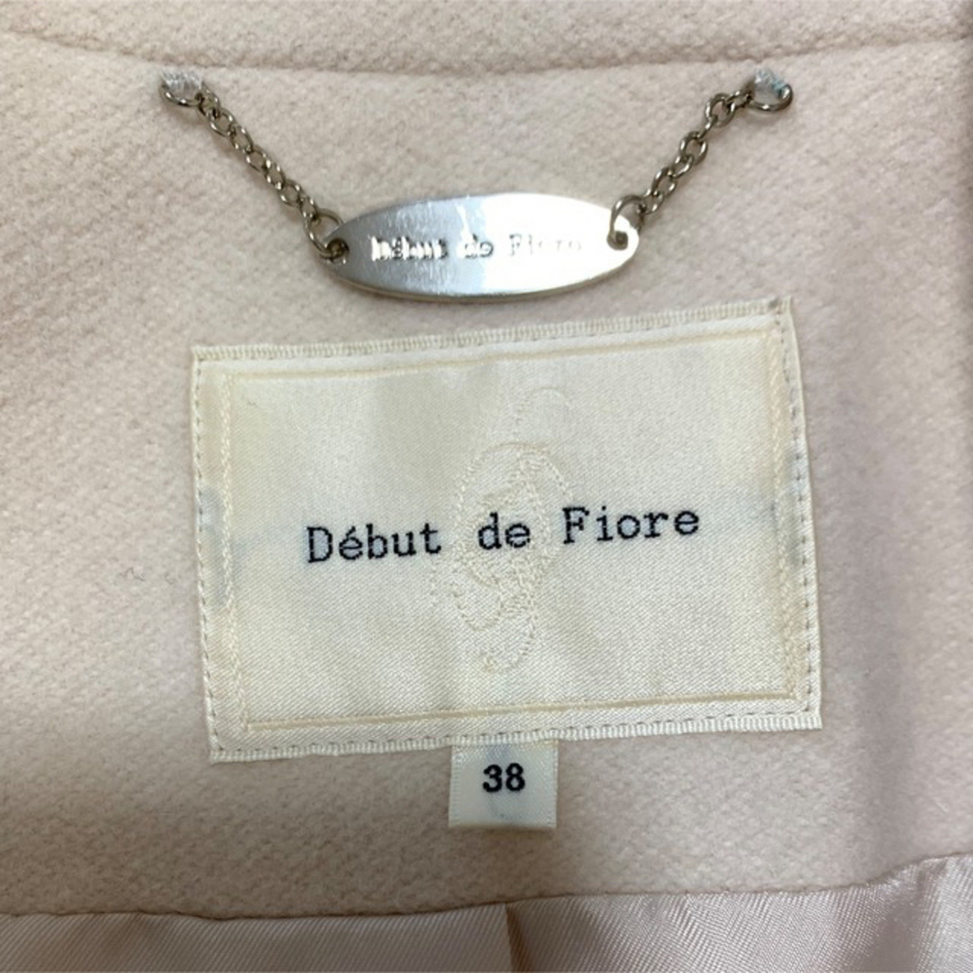 Debut de Fiore(デビュードフィオレ)のdebut de fiore ピンクベージュコート レディースのジャケット/アウター(ロングコート)の商品写真