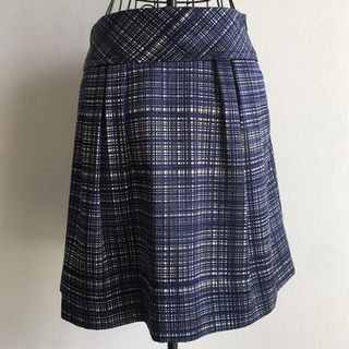 マックスアンドコー(Max & Co.)のMax&Co. ブルーのチェック柄スカート(ひざ丈スカート)
