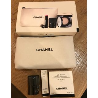 シャネル(CHANEL)のCHANELシャネル ファンデ・リップ・ポーチ・スポンジ レア(コフレ/メイクアップセット)