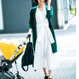 ユニクロ(UNIQLO)の新品未使用❤️ユニクロ UVカットドルマンスリーブロングカーディガン ✨グリーン(カーディガン)