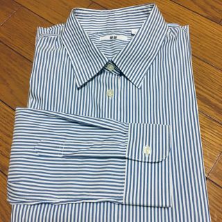 ユニクロ(UNIQLO)のユニクロ★ストライプシャツ(L)★美品(ほぼ新品)(シャツ/ブラウス(長袖/七分))