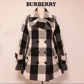 バーバリー(BURBERRY)のBURBERRY バーバリー  チェック ギンガム コート  Pコート レア(ピーコート)