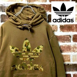 アディダス(adidas)の【レア】アディダスオリジナルス☆迷彩柄ビッグトレフォイルパーカ(パーカー)