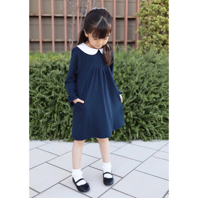 ファミリア(120cm)】アンサンブル 女児 小学校受験 紺色 フォーマル-