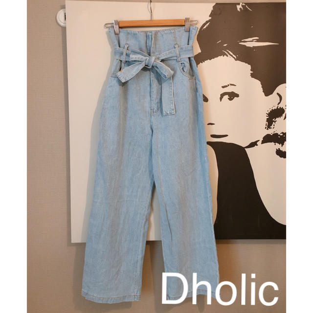 dholic(ディーホリック)の【新品】dholic*ハイウエスト リボンワイドデニム レディースのパンツ(デニム/ジーンズ)の商品写真