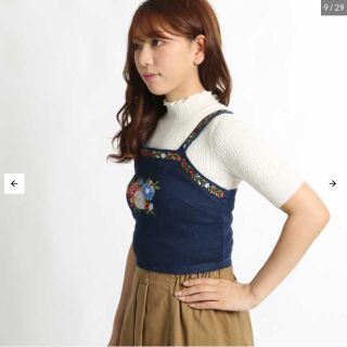 ウィゴー(WEGO)のwego 刺繍デニムビスチェ(ベアトップ/チューブトップ)