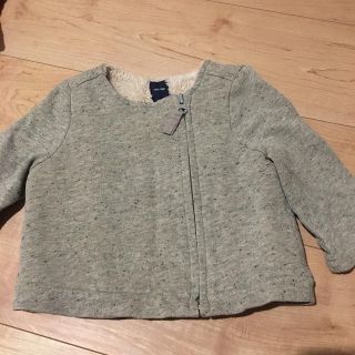 ベビーギャップ(babyGAP)のベビーギャップ アウター モコモコ ラメ グレー 女の子(ジャケット/コート)