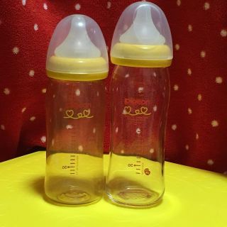 【240ml】ピジョン＊哺乳瓶2本セット＊プラスチック＆ガラス製(哺乳ビン)