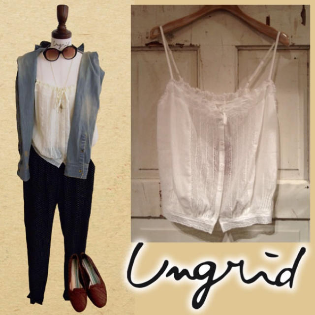 Ungrid(アングリッド)のungrid コットンレースキャミ レディースのトップス(キャミソール)の商品写真