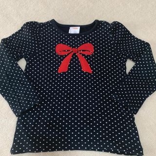 ジンボリー(GYMBOREE)のジンボリー GYMBOREE ロンT サイズ5 黒 ドット リボン(Tシャツ/カットソー)