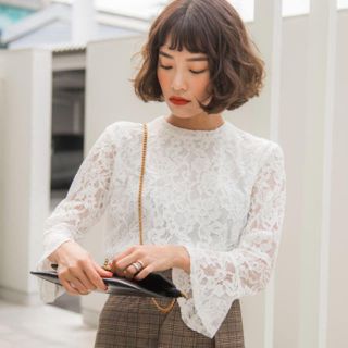 極美品✨】mizuiroind ゆったりめリバティ柄フレアブラウス綿100%