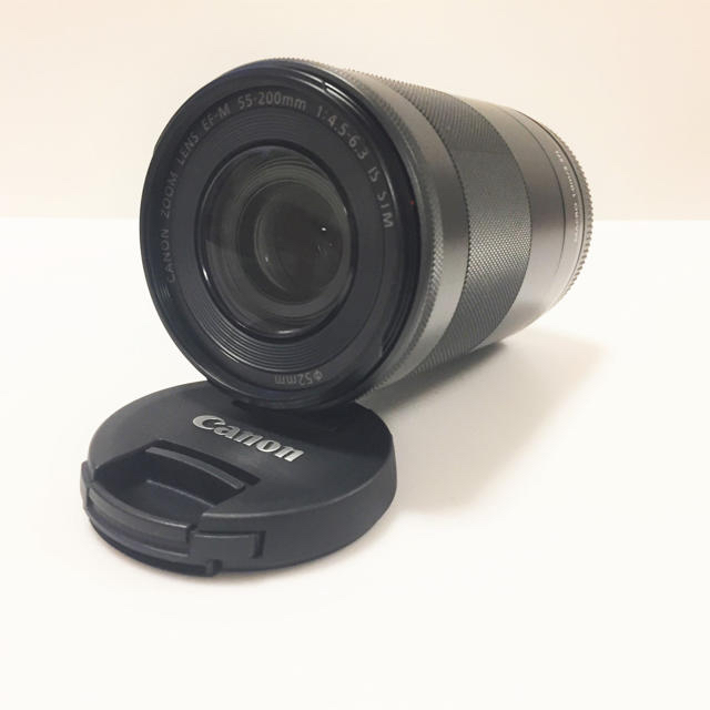 【新品本物】 キャノン Canon 新品 - Canon 望遠ズームレンズ ブラック EF-M55-200 レンズ(ズーム)