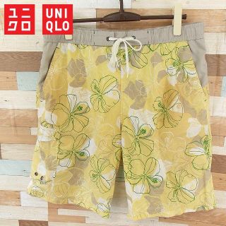 ユニクロ(UNIQLO)の【UNIQLO】 美品 ユニクロ イエロー花柄水着 ハーフパンツ サイズL(水着)