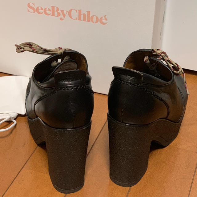 SEE BY CHLOE - 美品☆シーバイクロエ☆かわいい革紐靴37.5☆ブラック
