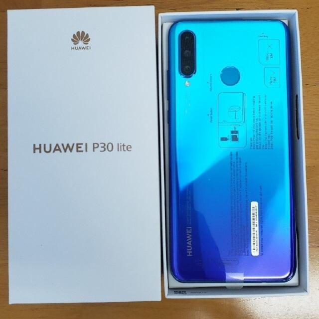 Huawei P30Lite ブルー／シムフリー端末  本日のみ スマホ/家電/カメラのスマートフォン/携帯電話(スマートフォン本体)の商品写真