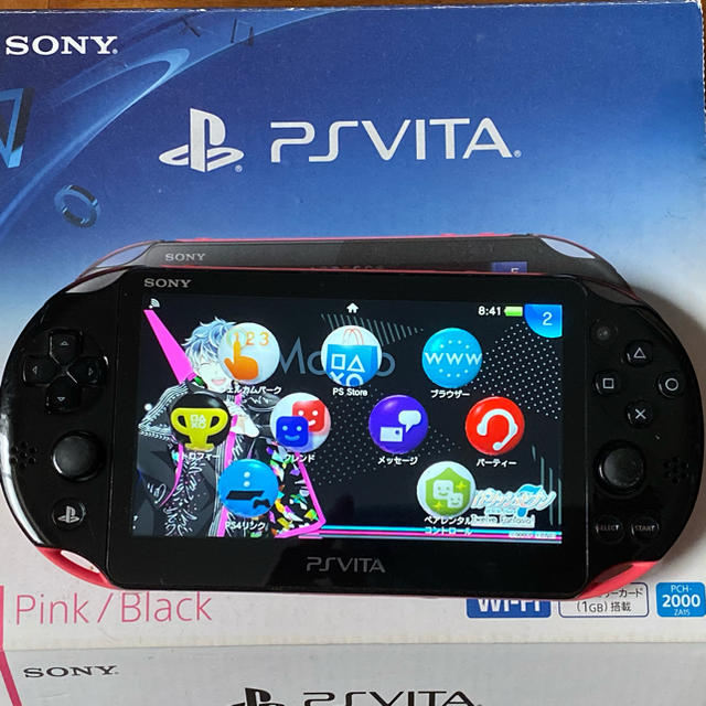 PlayStation Vita(プレイステーションヴィータ)のPSVITA Pink/Black PCH-2000 ZA15 右スティック× エンタメ/ホビーのゲームソフト/ゲーム機本体(携帯用ゲーム機本体)の商品写真